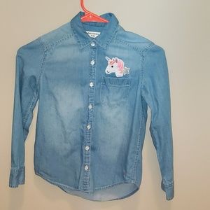 Abercrombie Kids Girls Embellished Jean Shirt